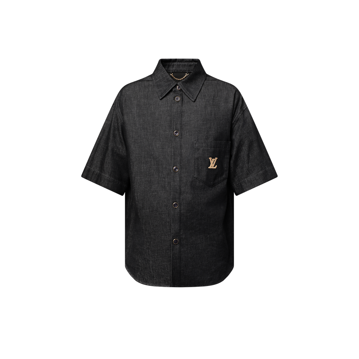 Chemise manches courtes en chambray