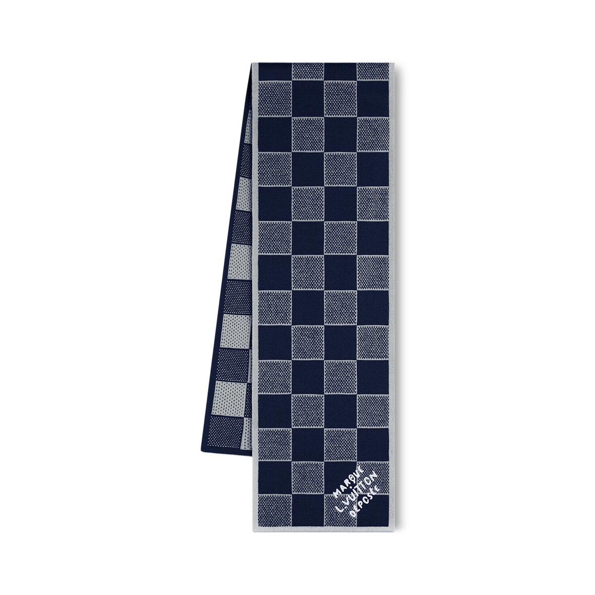 Bonnet et Écharpe Damier Heritage Bleu Marine
