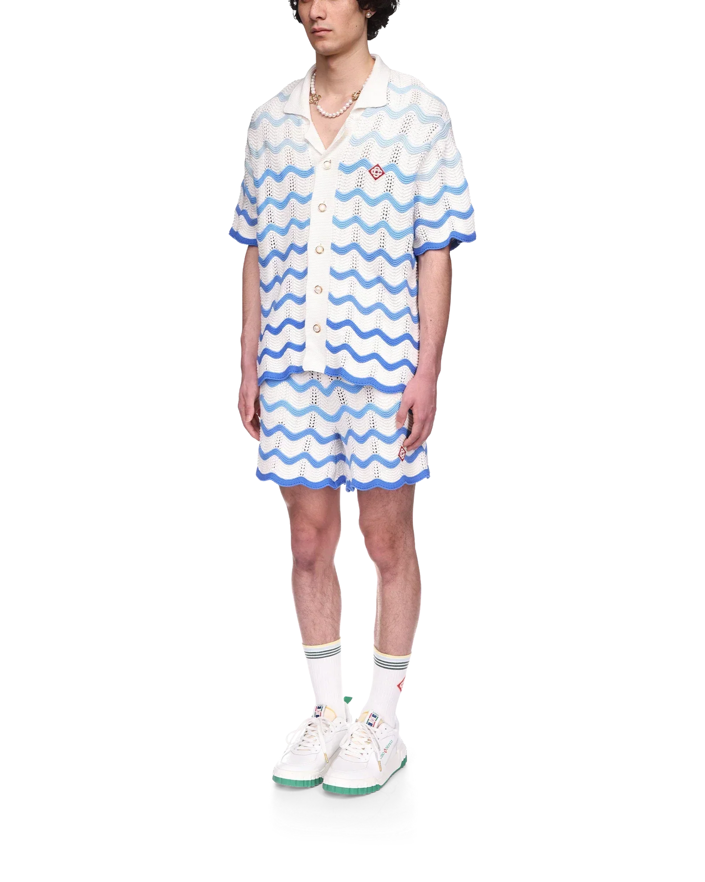 Wavy Gradient Crochet Shirt