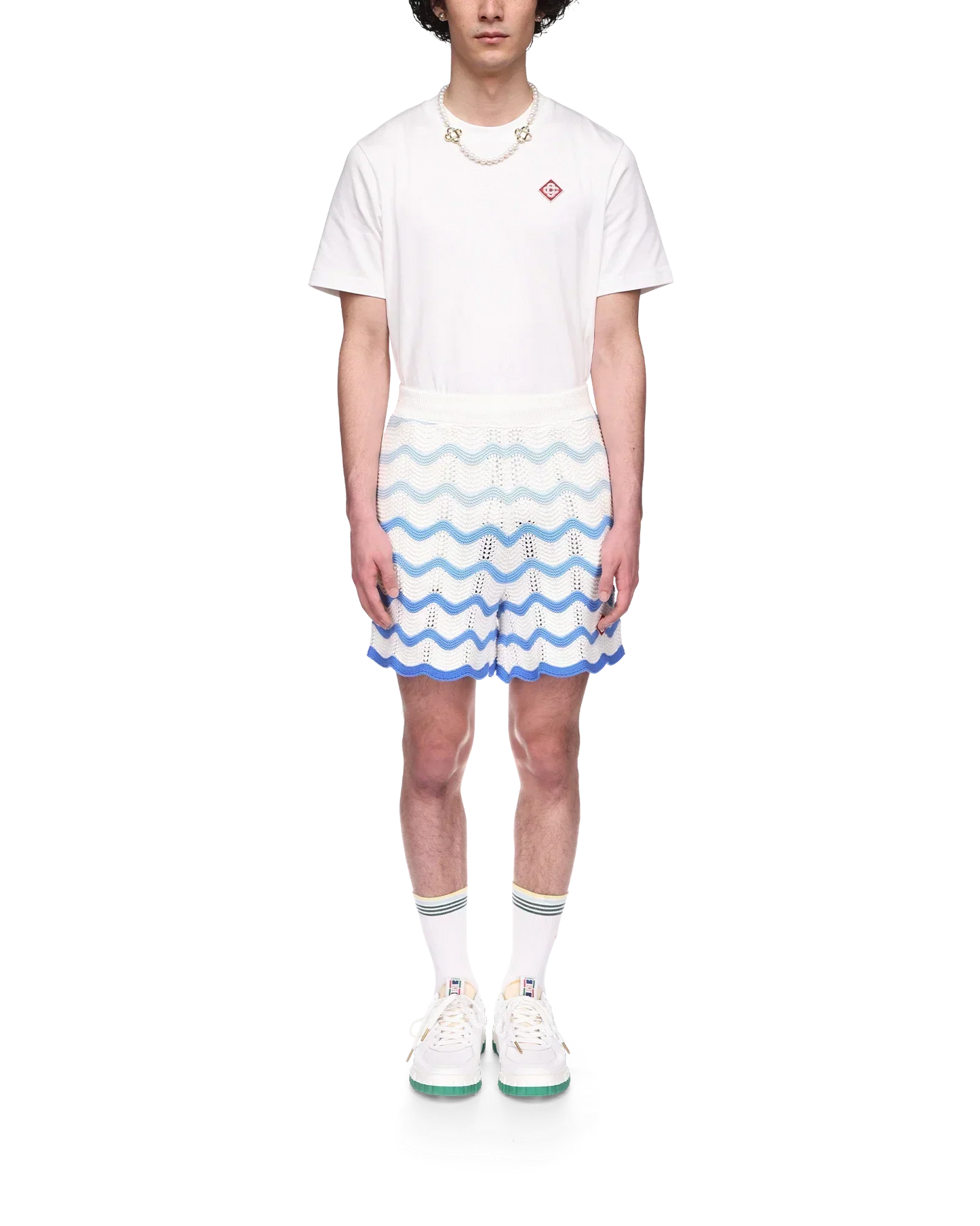 Wavy Gradient Crochet Shorts