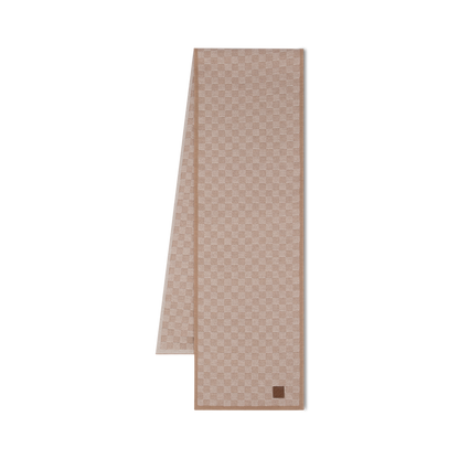 Bonnet et Écharpe Néo Petit Damier Beige