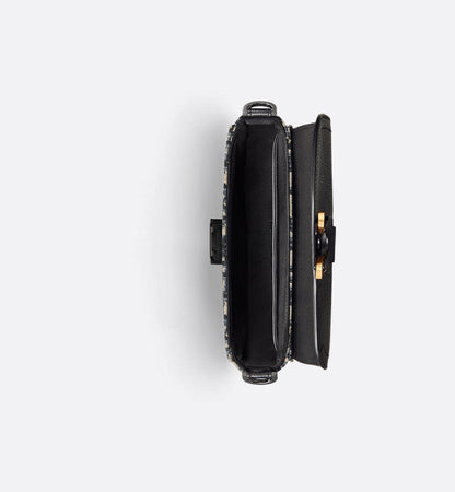 Mini sac Messenger à rabat Saddle Noir et Beige