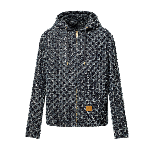 Sweat à capuche Monogram floqué en denim