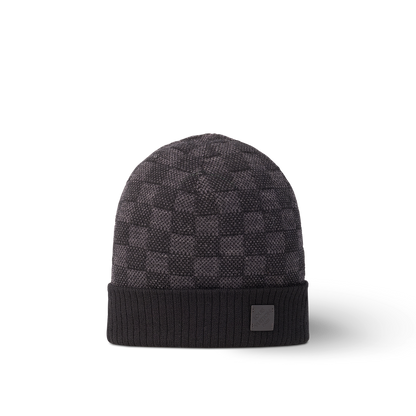 Bonnet et Écharpe Néo Petit Damier Noir