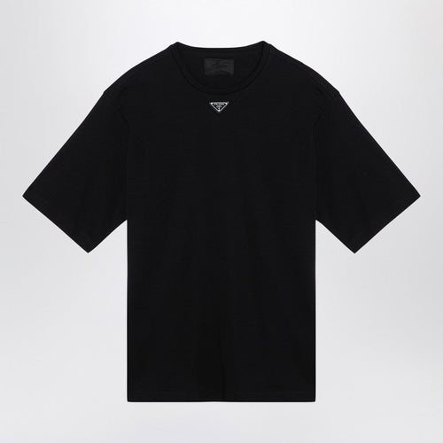 T-shirt noir Prada avec logo triangle