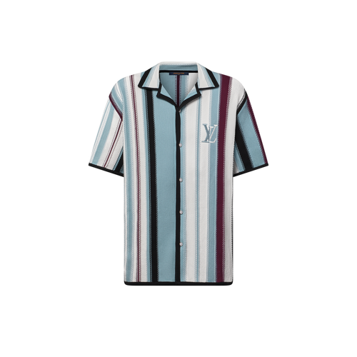 Chemise manches courtes rayée en crochet