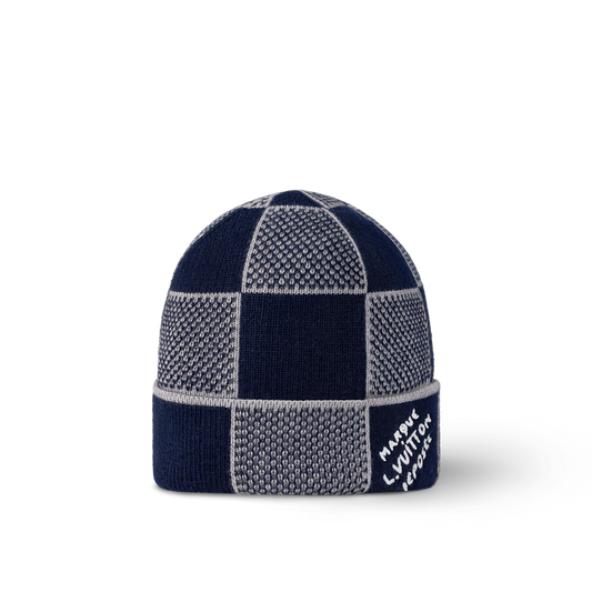 Bonnet et Écharpe Damier Heritage Bleu Marine