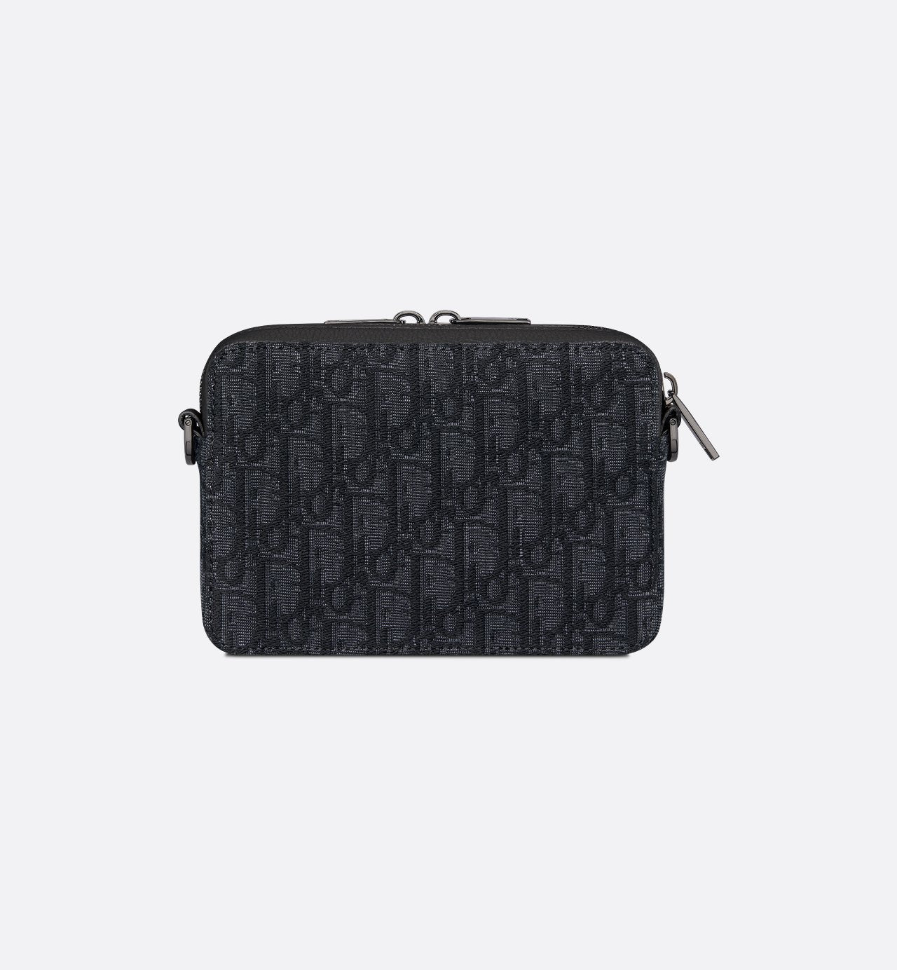 Pochette zippée à bandoulière
Toile jacquard Dior Oblique noir