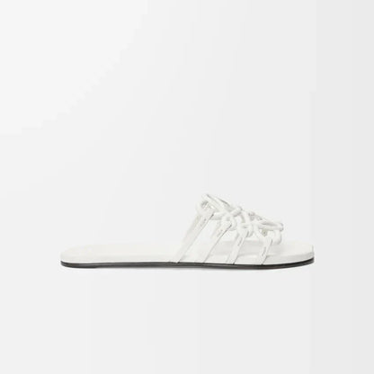 LOEWE - Petal Anagram slide in soft calfskin Blanc