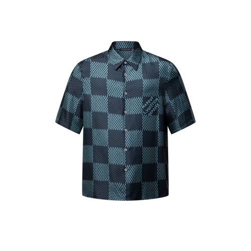 Chemise manches courtes Damier en soie