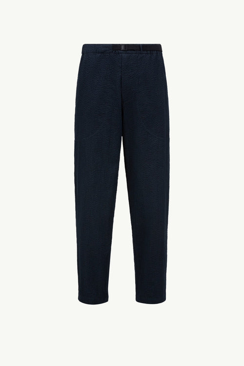 PANTALON CEINTURÉ EN SEERSUCKER