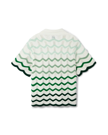 Wavy Gradient Crochet Shirt