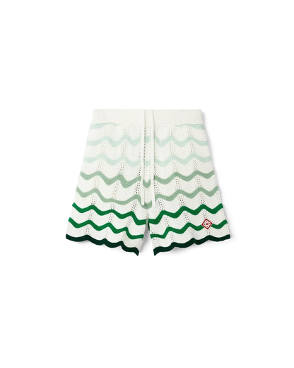 Wavy Gradient Crochet Shorts