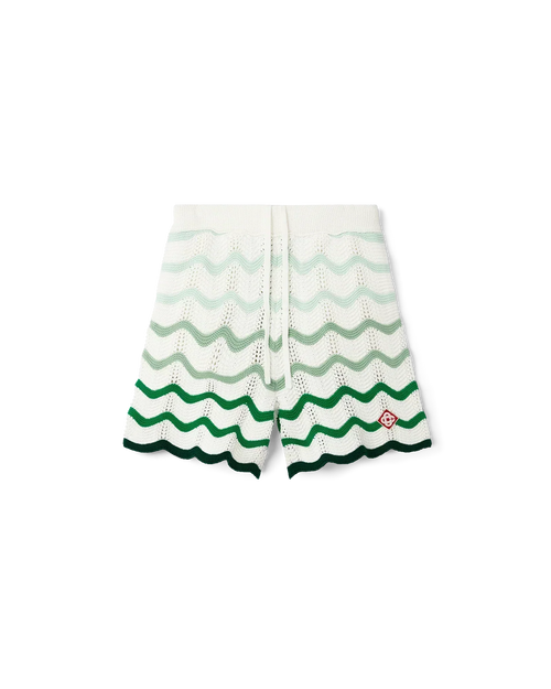 Wavy Gradient Crochet Shorts