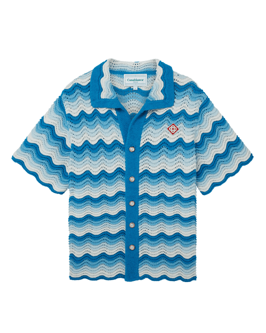 Wavy Gradient Crochet Shirt